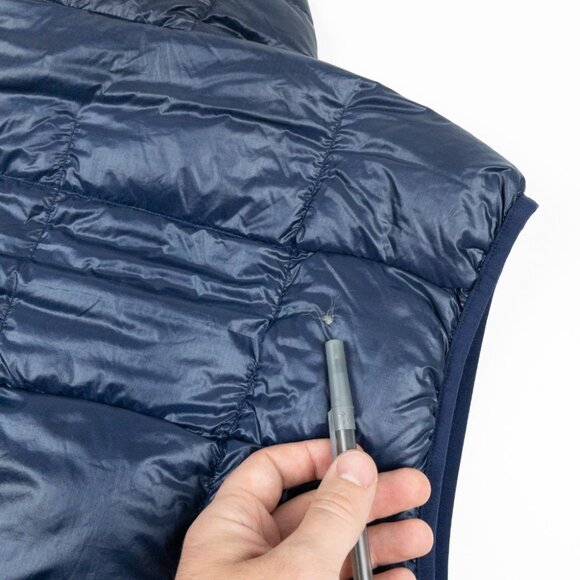 Montbell Superior Down Vest Mens XL Navy Blue Puffer Packable Insulated 2301218 - Picture 14 of 14